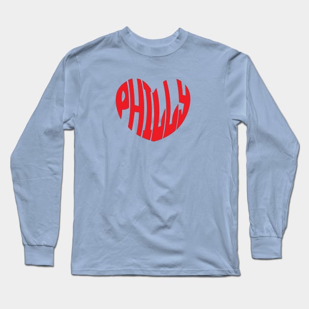 Heart Philly Long Sleeve T-Shirt by MAS Design Co